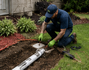 Sewer line replacement for a collapsed pipe in Houston